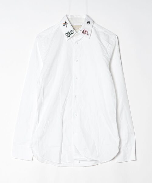 GUCCI ホワイト長袖シャツ リネン GUCCI（グッチ） 長袖シャツ - ホワイト メンズ : ZOZOTOWN Yahoo!店