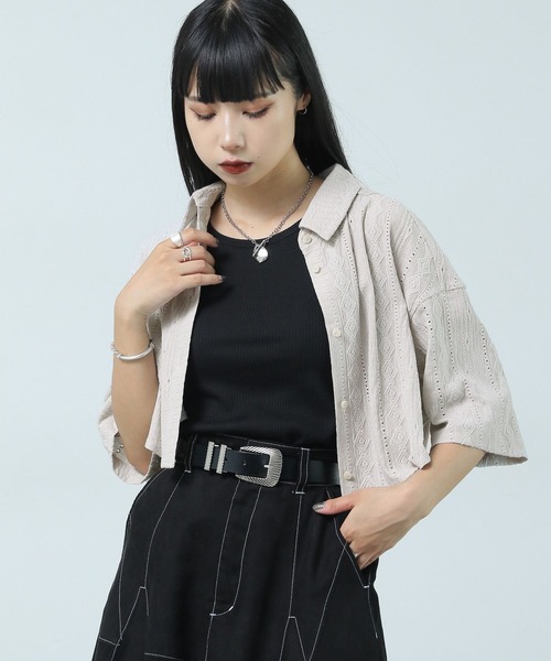 「PAGEBOY」 半袖シャツ FREE グレイッシュベージュ レディース_画像6
