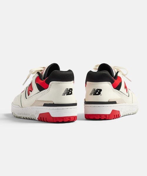 「New Balance」 ローカットスニーカー 24.5cm ホワイト×レッド メンズ_画像4