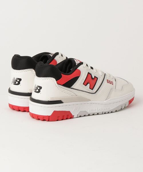 「New Balance」 ローカットスニーカー 24.5cm ホワイト×レッド メンズ_画像5