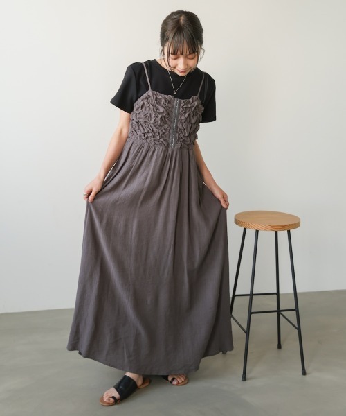 ワンピース くしゅくしゅキャミワンピースの画像