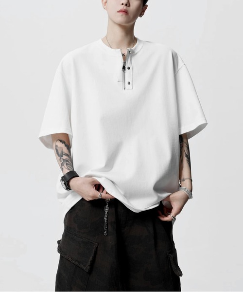 JOHNNY WOLF（ジョニーウルフ） ヘンリーネック tシャツ CRUEL ジップ