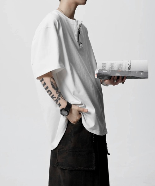 JOHNNY WOLF（ジョニーウルフ） ヘンリーネック tシャツ CRUEL ジップ