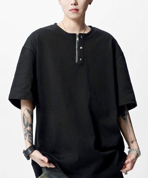 JOHNNY WOLF（ジョニーウルフ） ヘンリーネック tシャツ CRUEL ジップ