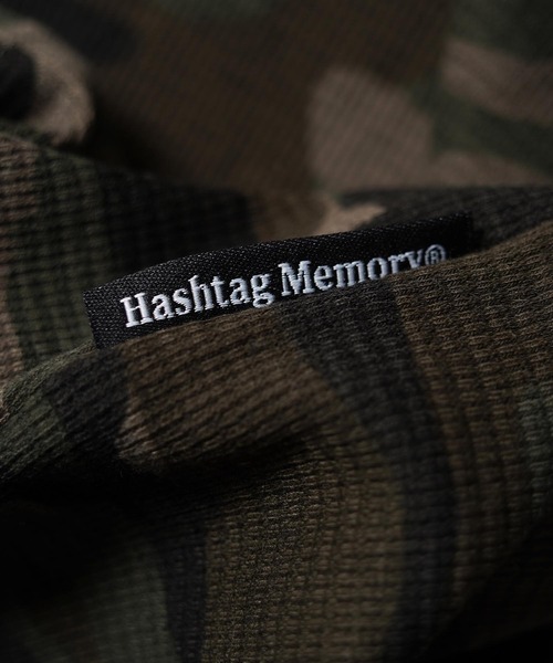 MEMORY ヘンリーネック tシャツ 「MEMORY」クロス刺繍 カモフラ