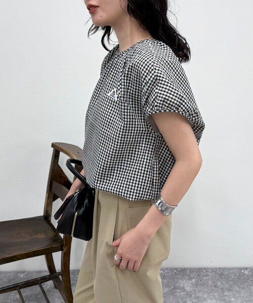 「fredy emue」 半袖ブラウス 38 ネイビー レディース_画像7