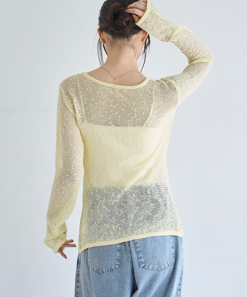 ニット セーター 2wayキーネックシアーニット レディース | meilmada | 14