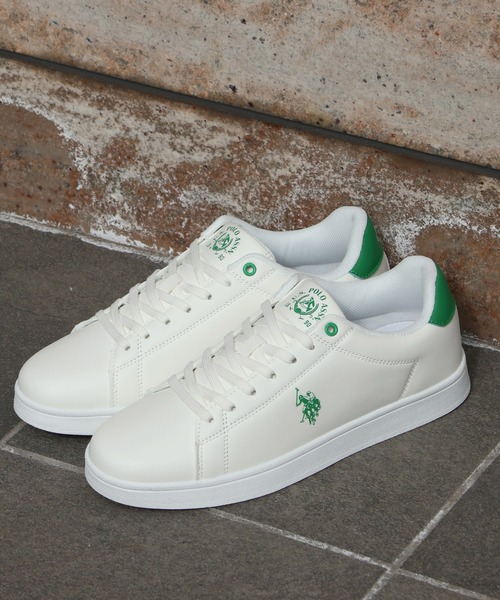 「U.S. POLO ASSN.」 ローカットスニーカー 23cm ホワイト×ブラック メンズ_画像2