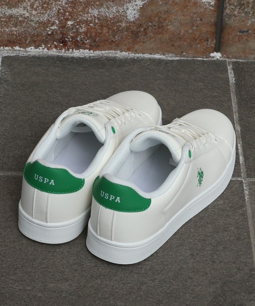 「U.S. POLO ASSN.」 ローカットスニーカー 23cm ホワイト×ブラック メンズ_画像6