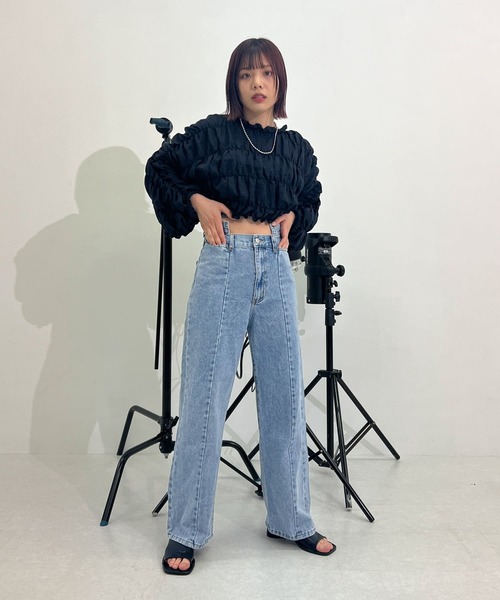 「KBF」 デニムパンツ 36 ブルー レディース_画像6