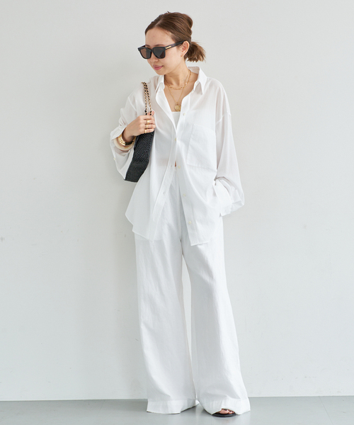 Classe *Cotton Sheer Wash シャツ　ホワイト Deuxieme Classe（ドゥーズィエムクラス） ブラウス シャツ Cotton