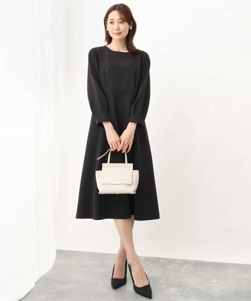 「OFUON le MK」 長袖ワンピース 38 ベージュ レディース_画像2