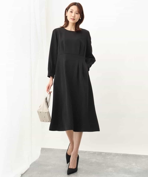 「OFUON le MK」 長袖ワンピース 38 ベージュ レディース_画像6