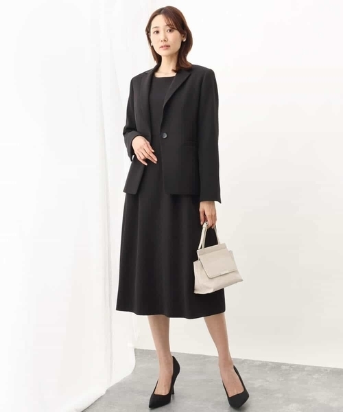 「OFUON le MK」 長袖ワンピース 38 ベージュ レディース_画像8