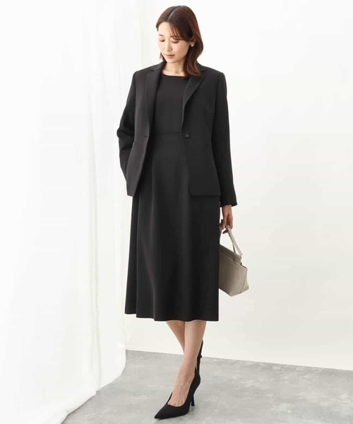 「OFUON le MK」 長袖ワンピース 38 ベージュ レディース_画像9