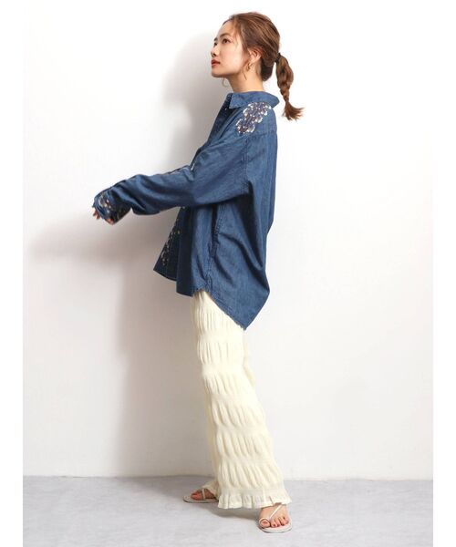 最新作在庫 シャツ PayPayモール店 - 通販 - PayPayモール ブラウス ネイティブ刺繍ビッグシャツ ZOZOTOWN 人気新番
