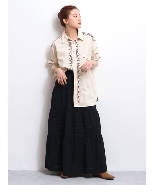 最新作在庫 シャツ PayPayモール店 - 通販 - PayPayモール ブラウス ネイティブ刺繍ビッグシャツ ZOZOTOWN 人気新番