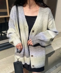 カーディガン 【低身長用サイズあり】グラデーションニット ...