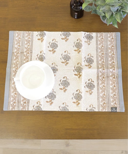 emesuelee ランチョンマット ブロックプリントランチョンマット