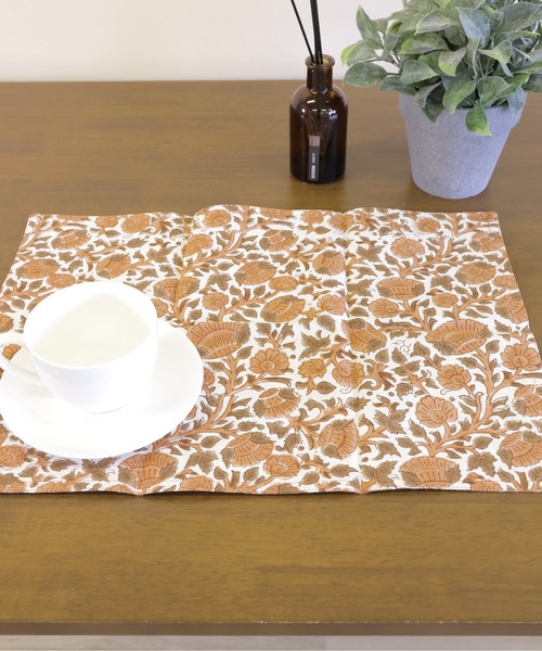 emesuelee ランチョンマット ブロックプリントランチョンマット