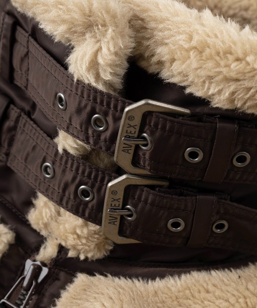 ジャケット ブルゾン 【AVIREX/アビレックス】BOA B-3 / ブランドロゴワッペン ボアフライトジャケット/ボアブルゾン/ビッグシルエット AVIREX/アビレックス BOA ブランドロゴワッペン ray ，メイク