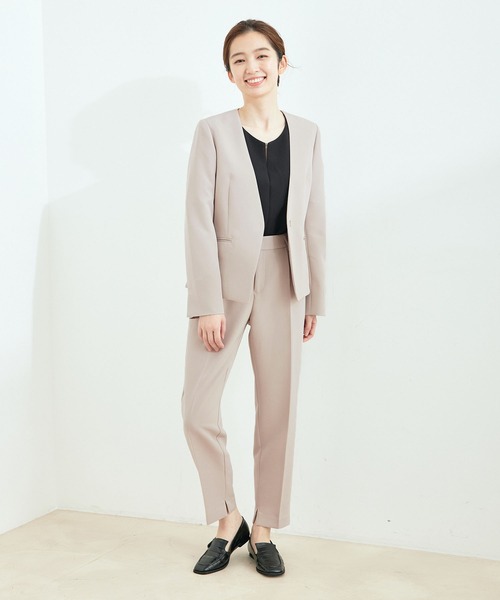 Cristaseya ノーカラージャケット　パンツ　セットアップ Cristaseya ノーカラージャケット パンツ セットアップ