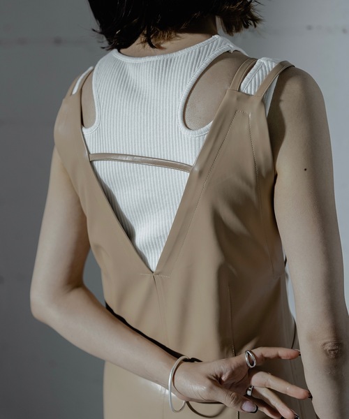 ベスト ジレ FAKE LEATHER CAMISOLE VEST レディース ANOGH ベスト ジレ FAKE LEATHER CAMISOLE VEST レディース