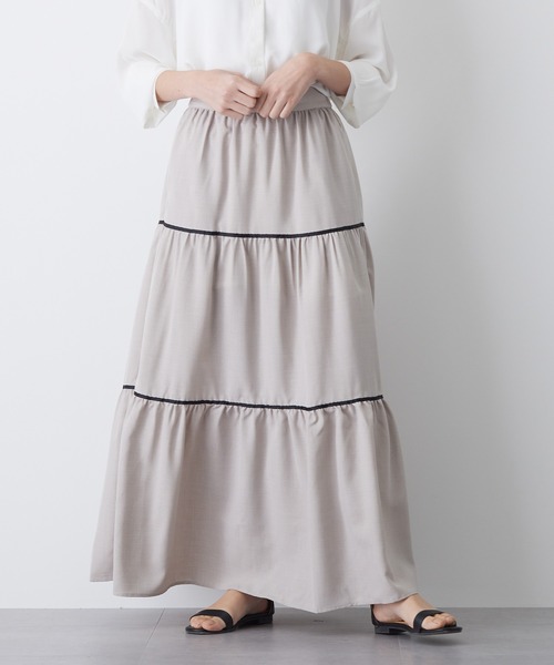 プランテーション☆19SS☆スカート風リネンカルゼワイドPT裏地付☆手洗い可 手洗い可 / フレンチリネンギャザースカート（スカート）｜B.C