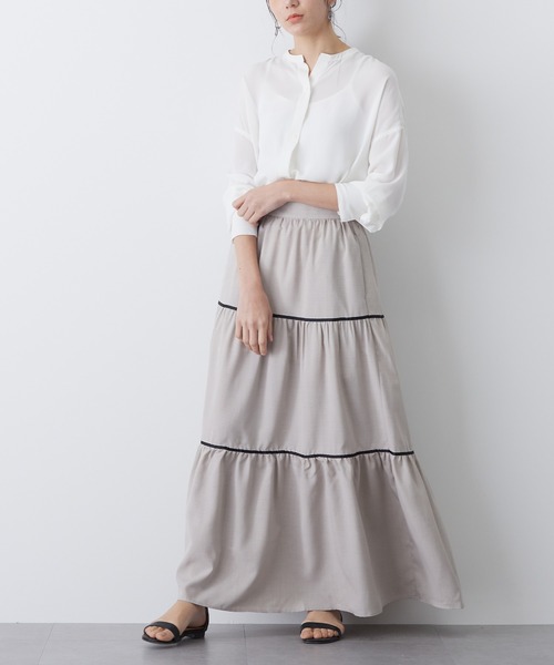 プランテーション☆19SS☆スカート風リネンカルゼワイドPT裏地付☆手洗い可 手洗い可 / フレンチリネンギャザースカート（スカート）｜B.C