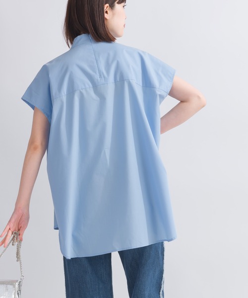 PICCINパールブラウス PICCIN PERLA ブラウス シャツ 襟ビッグパール長袖ブラウス