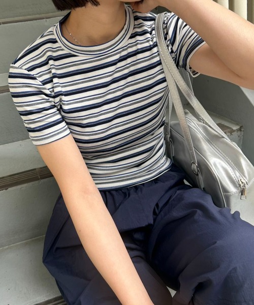 ànuke online store（アンヌーク） / Border Rib T-shirtsBorder