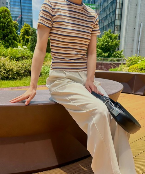夏にぴったり❤️ゆったりボーダートップス お出かけデートにも最適！ 楽天市場】トップス レディース サマーニット ボーダー 半袖 5分