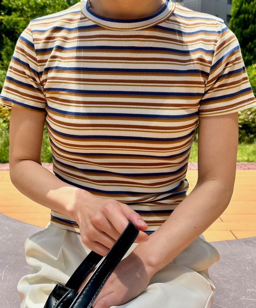 ふるさと納税 服 女 茨城県 行方市 Z-16 婦人 動体裁断ボーダーTシャツ（ネイビー）　サイズM 婦人 動体裁断ボーダーTシャツ（ネイビー）　サイズM Z-16 【婦人】動体裁断ボーダーTシャツ（ネイビー） サイズM