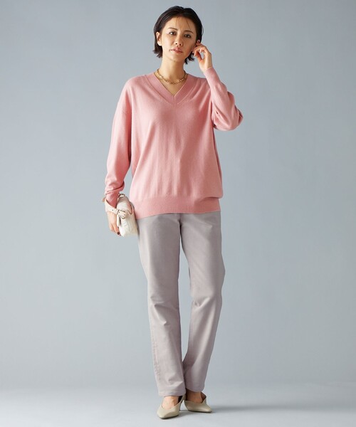 自由区（ジユウク） ニット セーター 「洗える」ピュアカシミヤVネック