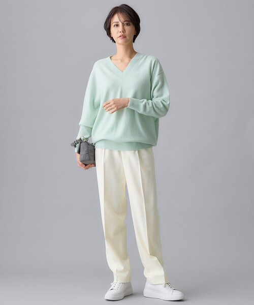 自由区（ジユウク） ニット セーター 「洗える」ピュアカシミヤVネック