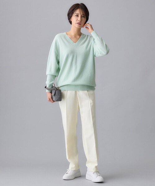 自由区（ジユウク） ニット セーター 「洗える」ピュアカシミヤVネック