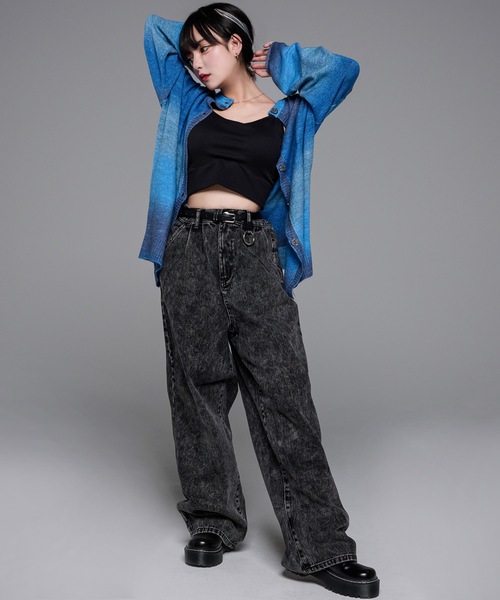 カーディガン 2way gradation knit cardigan/２wayグラデーションカーディガン レディース メンズ adree カーディガン 2way gradation knit cardigan/2way