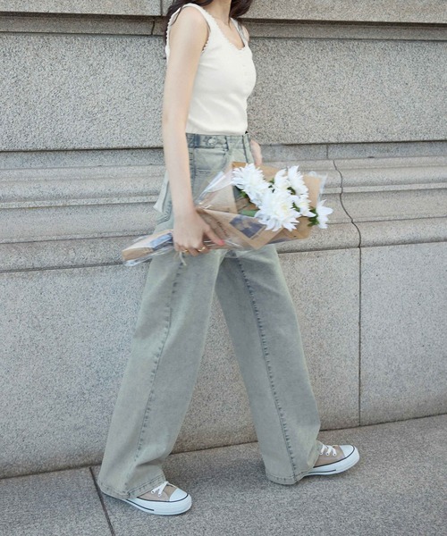 うさ　conte デニムワイドパンツ DEUX UNITED ARROWS｜【別注】<upper hights for conte> デニムワイド