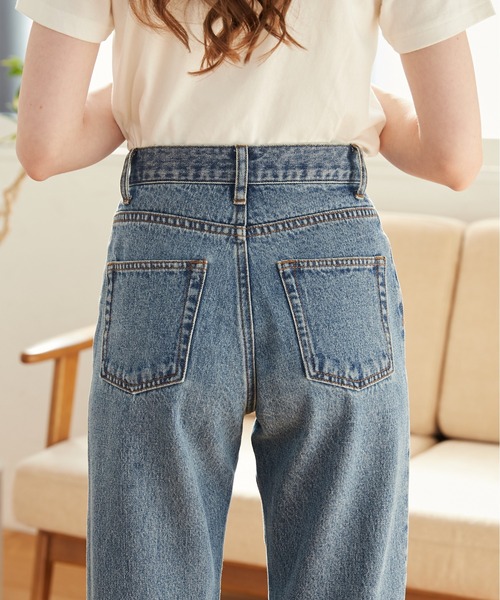 ANGIE ジーンズ デニム デニムパンツ ハイウエスト テーパード