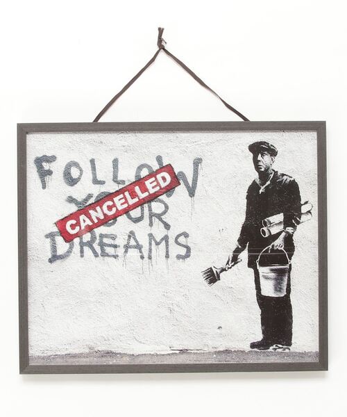 額装品/Follow Your Dreams/バンクシー/ポスター バンクシー Follow Your Dreams Banksy アートポスター 額装品/Follow