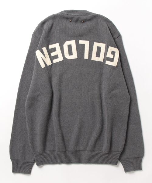 セーター ニット GOLDEN M S REGULAR KNIT CREW NECK COTTON WITH LOGO メンズの画像