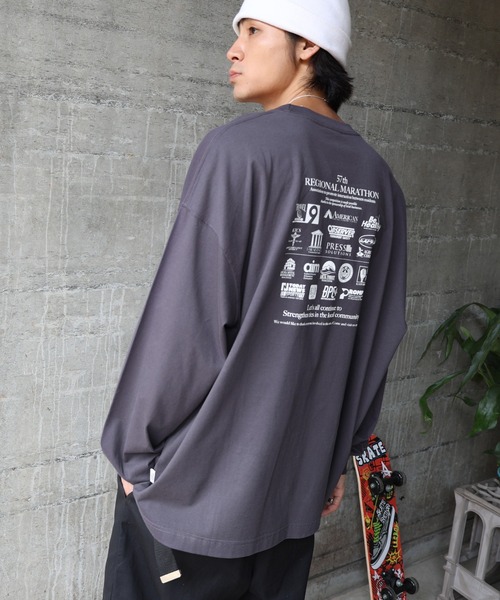 ANME tシャツ 企業ロゴプリント長袖Tシャツ レディース メンズ