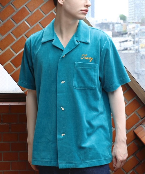 HOUSTON（ヒューストン） シャツ ベロアボーリングシャツ(DICE) メンズ