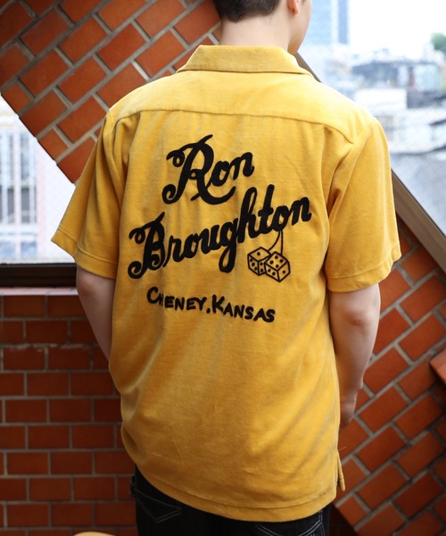 HOUSTON（ヒューストン） シャツ ベロアボーリングシャツ(DICE) メンズ