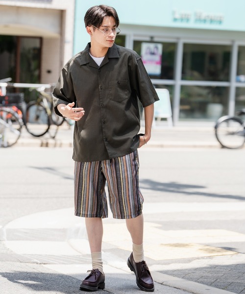 新品　PGG ストレッチ　メンズ総柄ショートパンツ　4 improves（インプローブス） パンツ 総柄 ショートパンツ メンズ