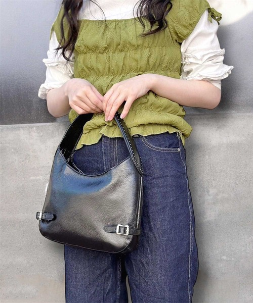 ASH バッグ ハンドバッグ 「REX」スタッズハンドバッグ レディース  