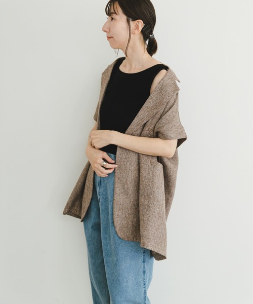 ER emma ベロアタンクトップ　クリーム　新品未使用 ITEMS URBANRESEARCH タンクトップ ノースリーブ シアーベロア