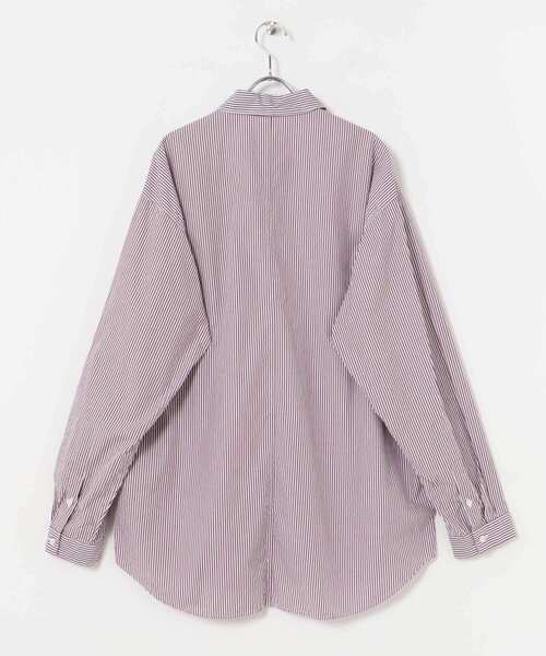 ATON（エイトン） シャツ ATON GIZA STRIPE WASHED SHIRTS メンズ