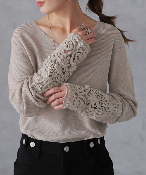 gasa*ガサ　アンティークレース付きニット ànuke online store（アンヌーク） / Layered Lace KnitLayered Lace