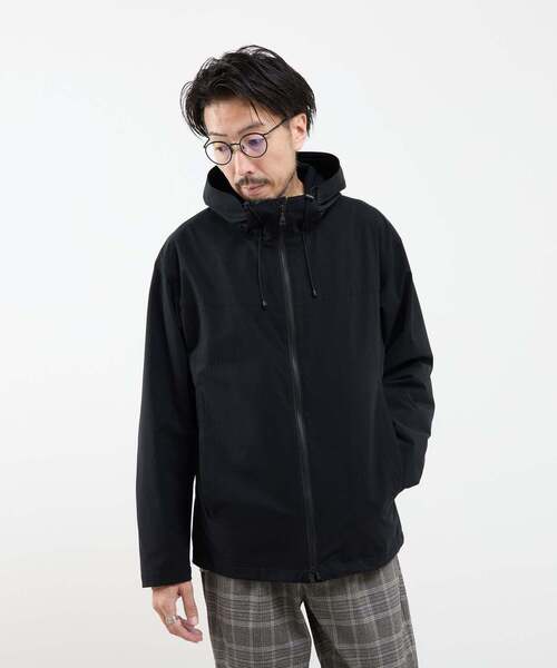 パラディーゾ メンズL ウィンドブルゾン フード付き 新品未使用 黒チェック柄 MEN'S MELROSE ブルゾン アウター DotAir × ソーラーセンサー